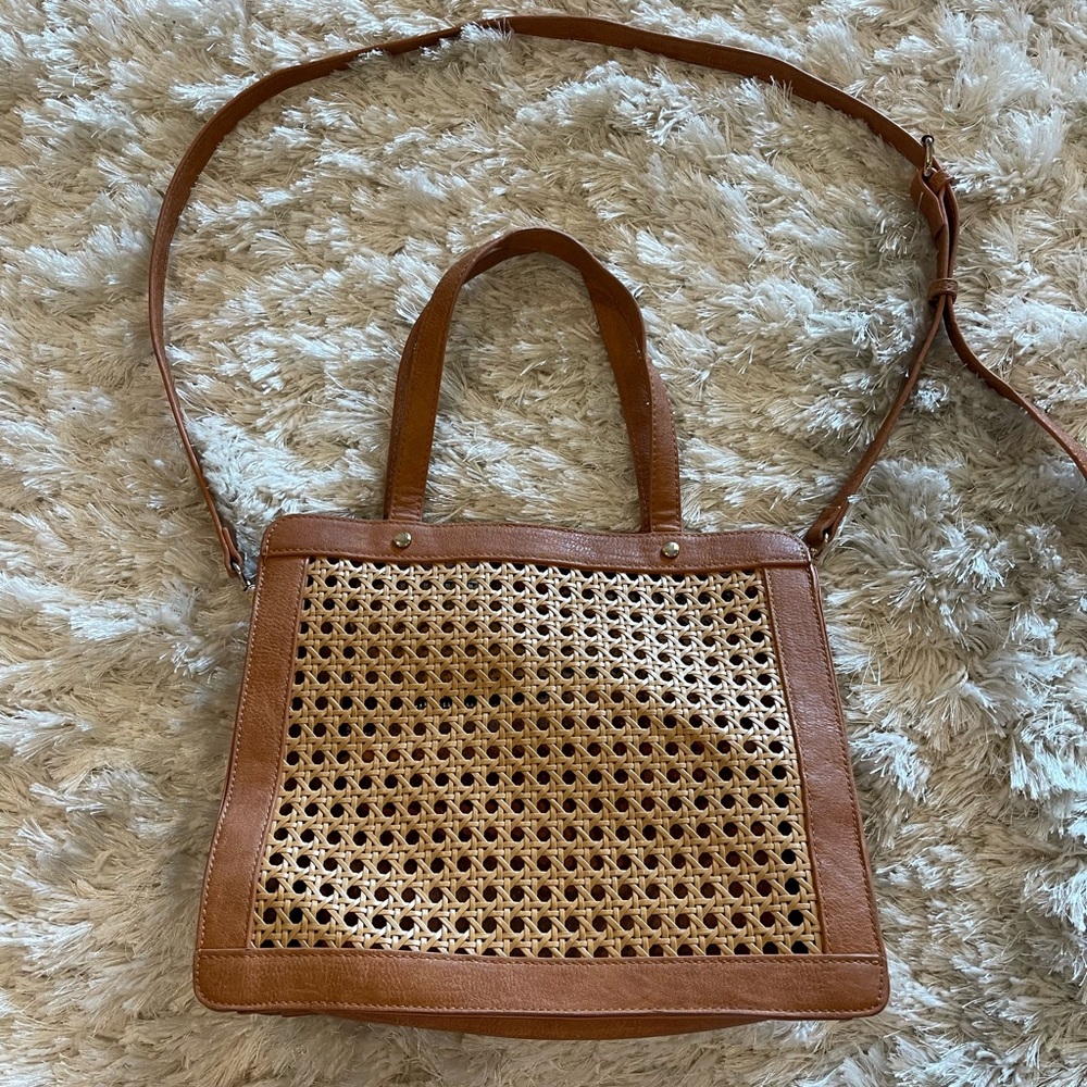Brown Woven Shoulder Bag